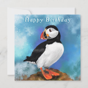 Joyeux anniversaire - Beau oiseau de Puffin Atlant