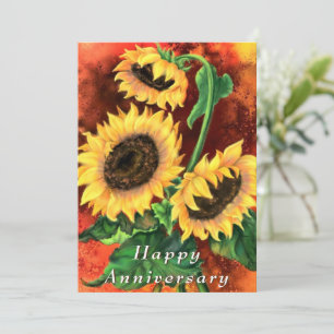 Joyeux anniversaire - Beau trois tournesols art