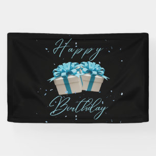 Joyeux Anniversaire Bébé Bleu Bannière Vinyle 2.5x