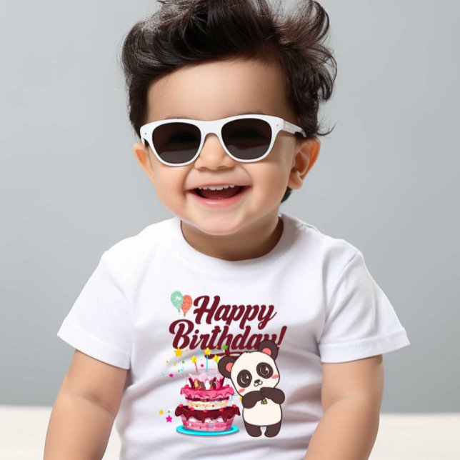 Joyeux anniversaire Bébé Enfants T-shirt blanc (Créateur téléchargé)