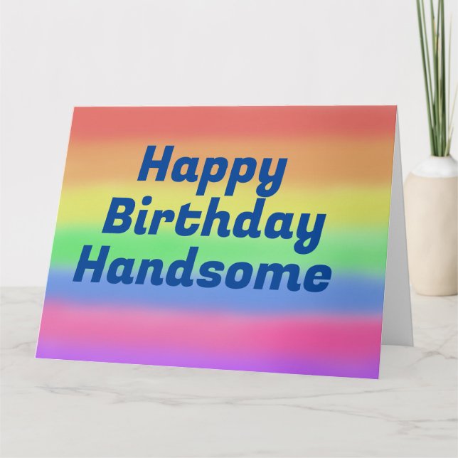 Joyeux anniversaire belle carte arc-en-ciel (Devant)