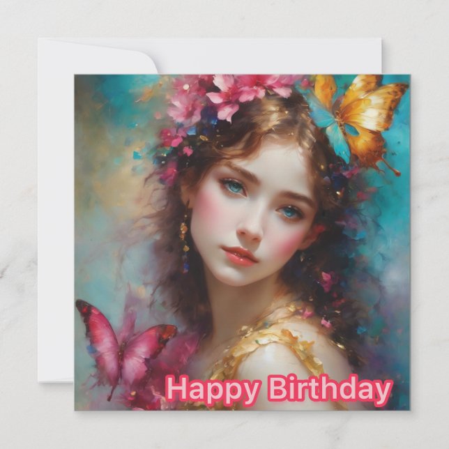 JOYEUX ANNIVERSAIRE ~ Belle jeune femme ~ (Devant)