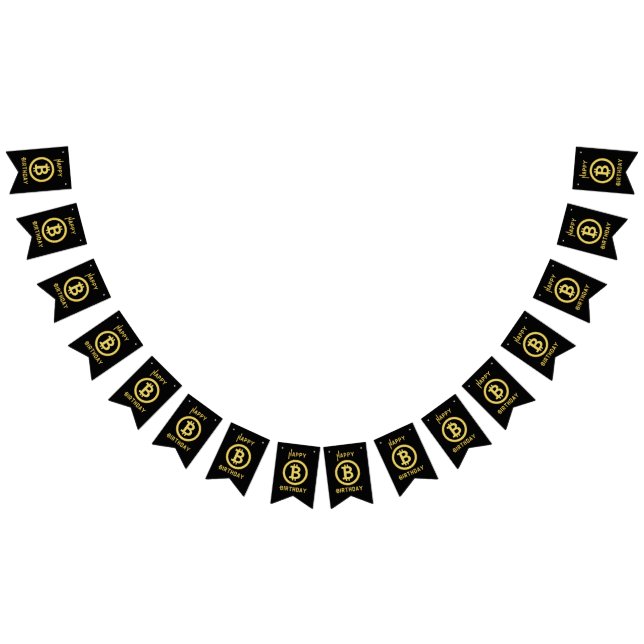 Joyeux Anniversaire Bitcoin Gold Bunting Bannière (Tout)
