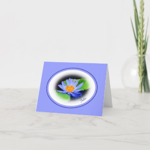 Joyeux anniversaire Blue Water Lily Note Cartes de