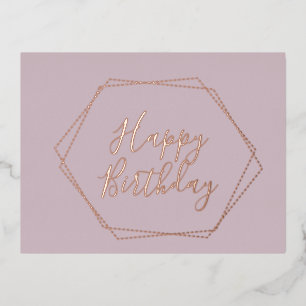 Joyeux Anniversaire Blush Cadre rose Pressé Carte