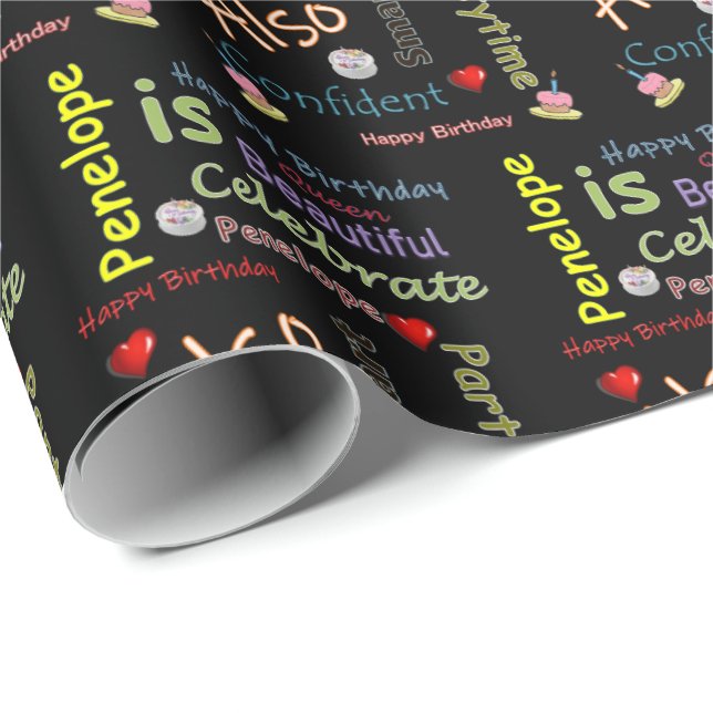 Joyeux Anniversaire Cadeau Enveloppement Papier Pe (Coin rond)