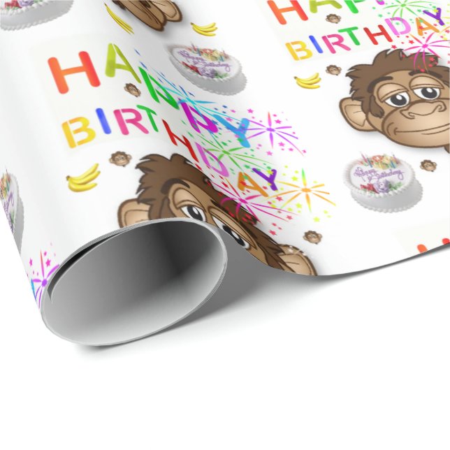 Joyeux Anniversaire Cadeau Enveloppement Papier Si (Coin rond)