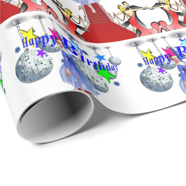 Joyeux Anniversaire Cadeau Papier à envelopper Rou (Coin rond)