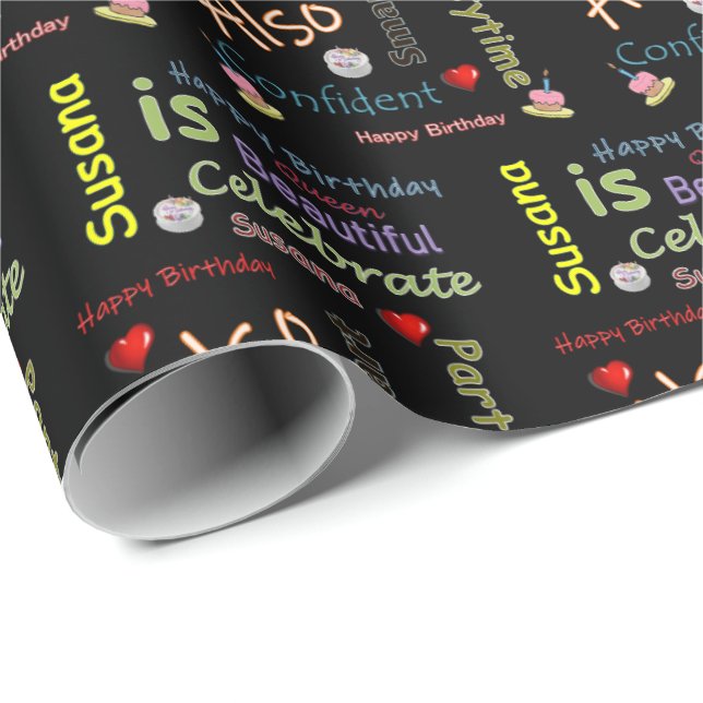 Joyeux Anniversaire Cadeau Papier Susana (Coin rond)