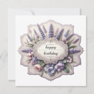 joyeux anniversaire carte cadre lavande 