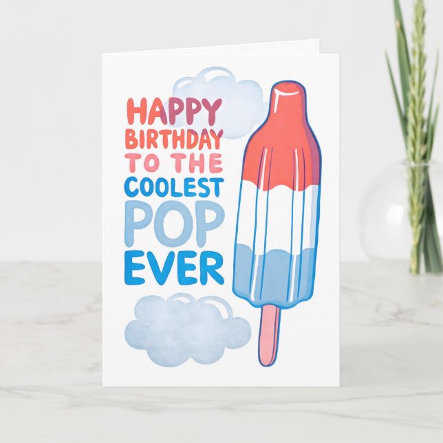 Joyeux Anniversaire Carte Cool Pop Letterpress (Devant)