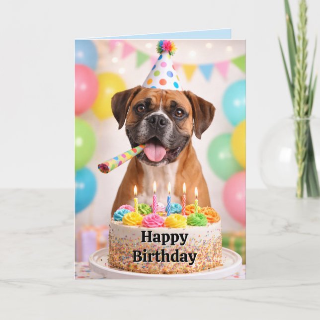 Joyeux Anniversaire Carte D'anniversaire Chien Box (Devant)