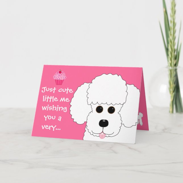 Joyeux anniversaire ! Carte d'art Poodle Dog (Devant)