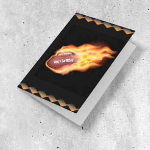 Joyeux Anniversaire Carte de Football Flamboyante