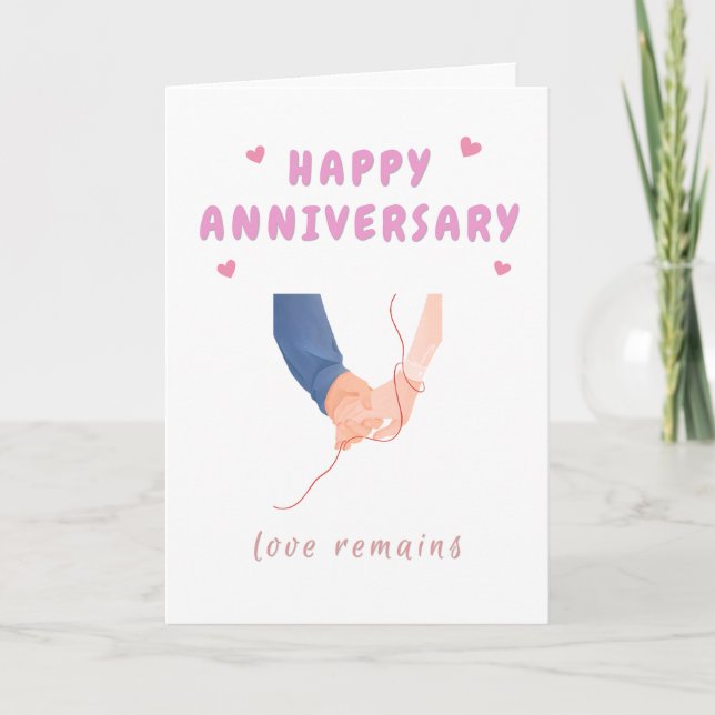 Joyeux Anniversaire Carte de Main de Cordes Rouges (Devant)