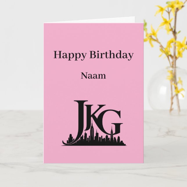 Joyeux Anniversaire Carte de Manhattan Skyline (Fleur jaune)