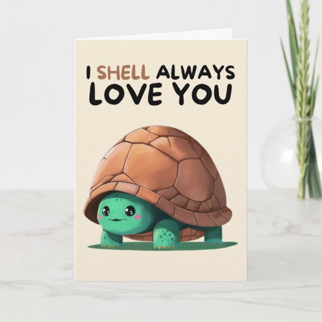 Joyeux Anniversaire Carte de Tortue Simple et Drôl (Devant)