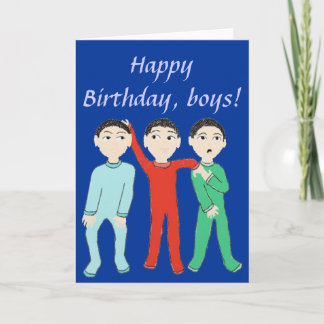 Joyeux anniversaire, carte de voeux de garçons