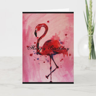 Joyeux Anniversaire - Carte de vœux Flamingo