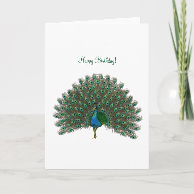 Joyeux anniversaire ! - Carte de voeux Peacock (Devant)