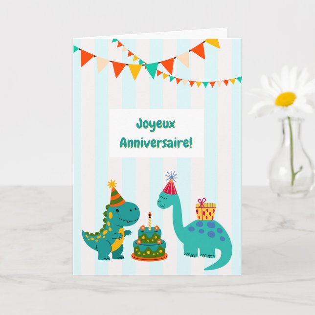 Joyeux Anniversaire Carte Dinosaure Carte de Dinos (Petite plante)