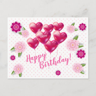 Joyeux anniversaire ! Carte d'invitation Décor flo