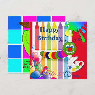 Joyeux Anniversaire Carte d'Invitation Ver Worm Ba