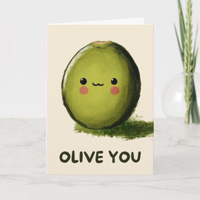 Joyeux Anniversaire Carte d'Olive Simple Drôle (Devant)