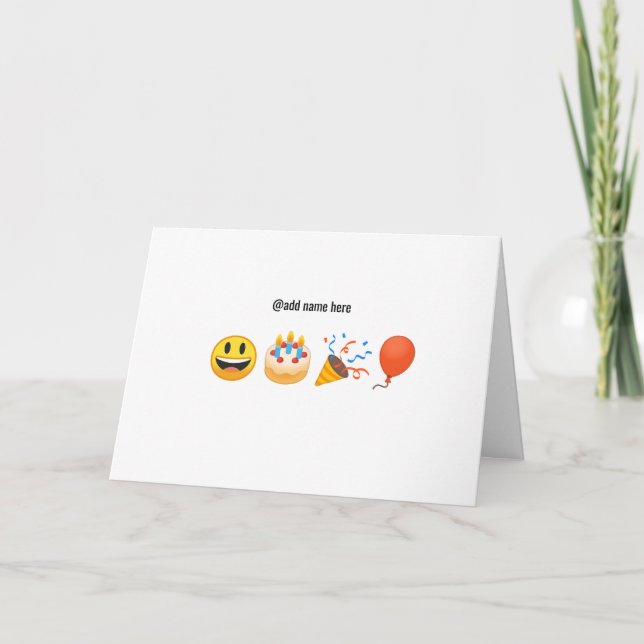 Joyeux anniversaire | Carte Emoji personnalisée (Devant)