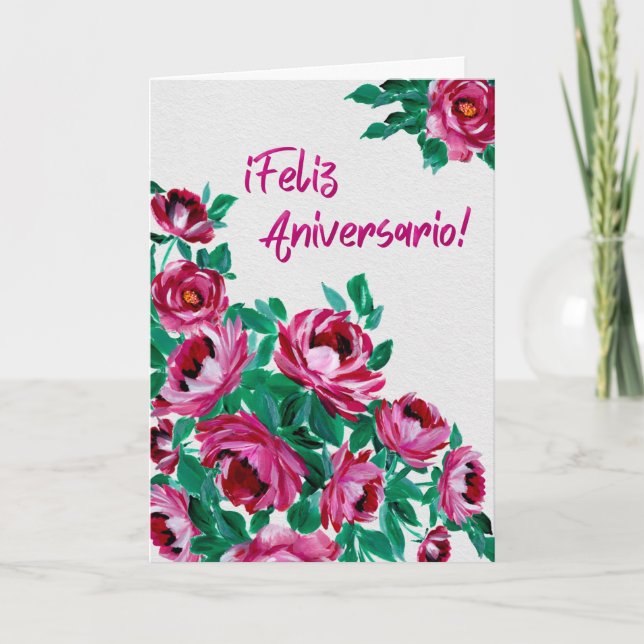 Joyeux Anniversaire ! Carte Fleurie à l'Aquarelle (Devant)