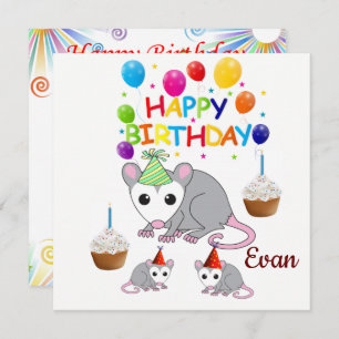 Joyeux Anniversaire Carte Invitation Possum