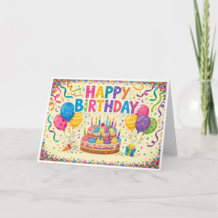Joyeux anniversaire carte lumineuse forte vierge