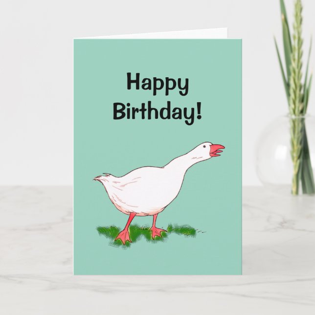 Joyeux anniversaire ! carte (oie mignonne) (Devant)
