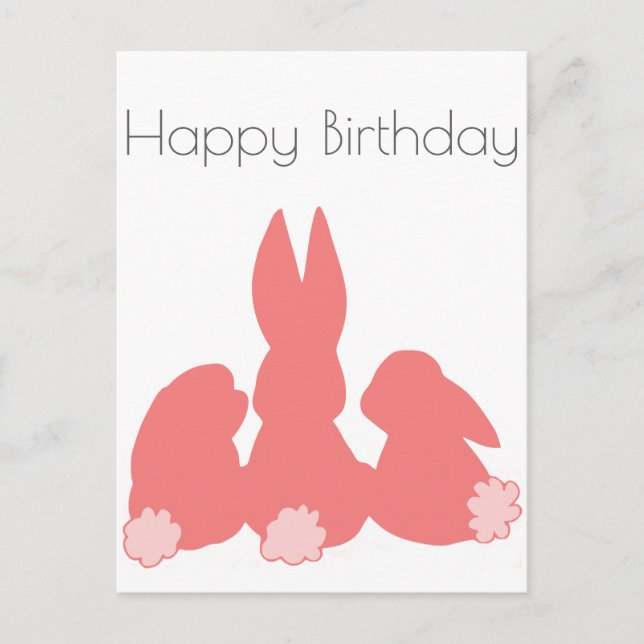 Joyeux Anniversaire - Carte Postale de Lapins Mign (Devant)
