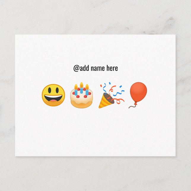 Joyeux anniversaire | Carte postale Emoji personna (Devant)