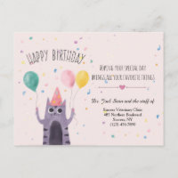 Joyeux Anniversaire Carte Postale Kitty