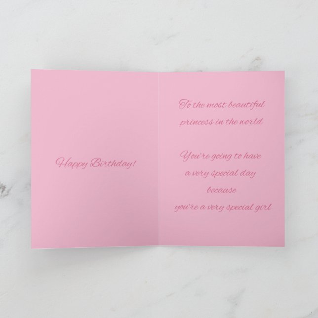 Joyeux Anniversaire Carte Princesse (Intérieur)