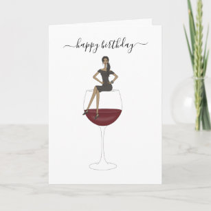 Joyeux anniversaire - Carte Verre Vin