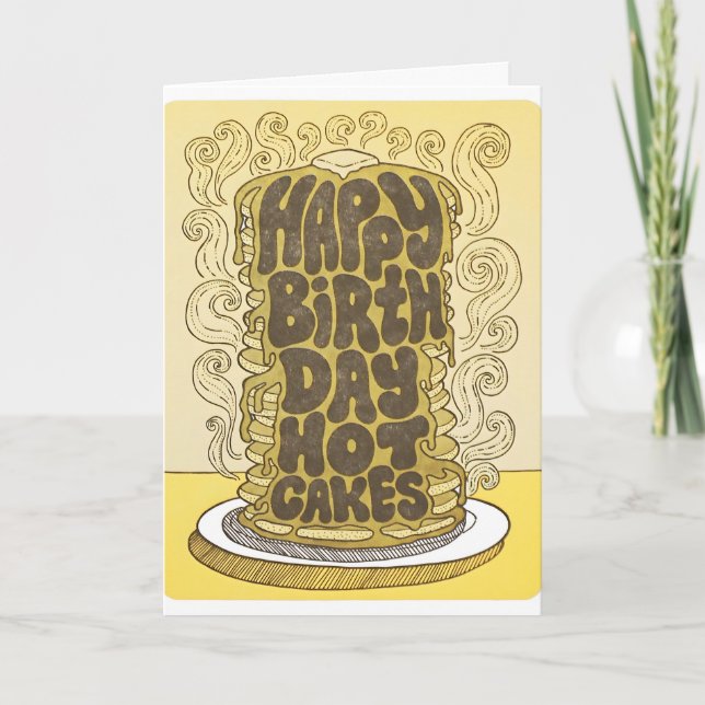 Joyeux Anniversaire Cartes à Hot Cakes en typograp (Devant)