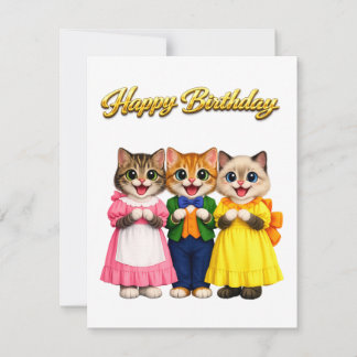 Joyeux Anniversaire Chatons de Style Victorien Col