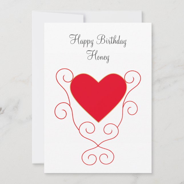 Joyeux Anniversaire Chéri Amour Cœur Anniversaire (Devant)