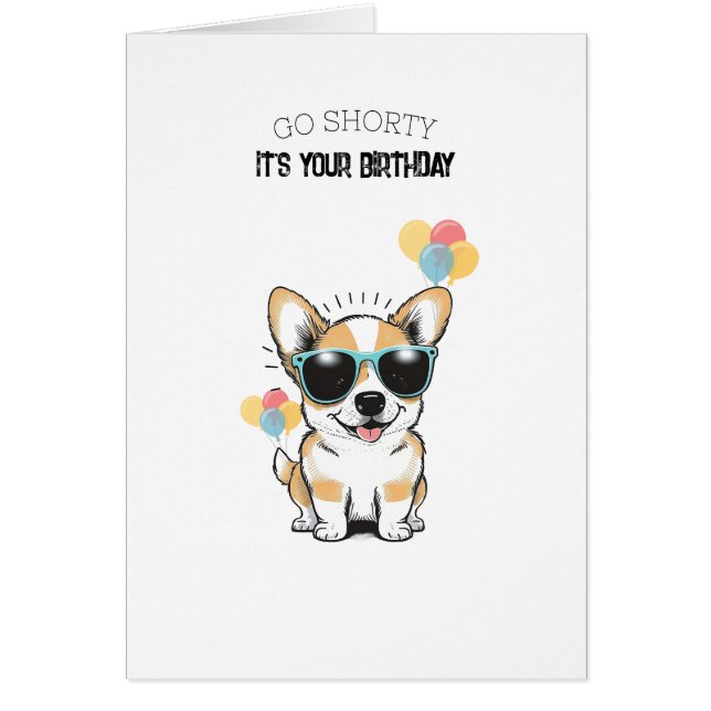 'Joyeux Anniversaire, Choupi' Adorable Corgi (Devant)