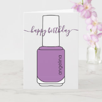 Joyeux Anniversaire Clou art violet carte