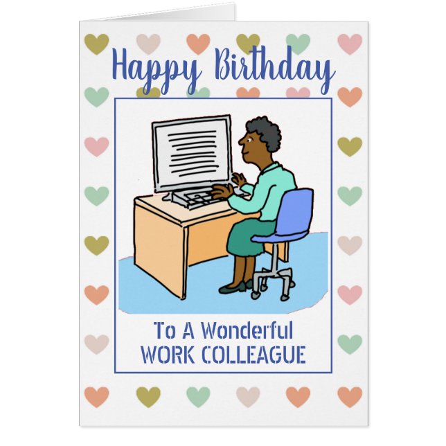 Joyeux Anniversaire Collègue de Bureau Noir (Devant)