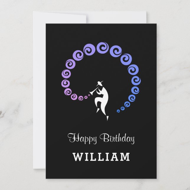 Joyeux Anniversaire Cool Jazz Musicien Blue Lilac  (Devant)