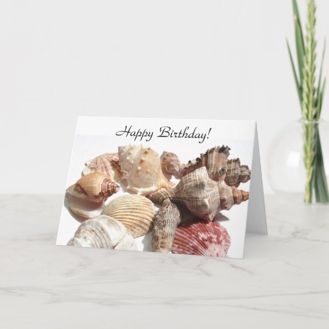 Joyeux Anniversaire Coquillages Carte de voeux (Devant)