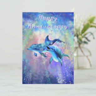 Joyeux anniversaire - Couple de dauphins - Amour