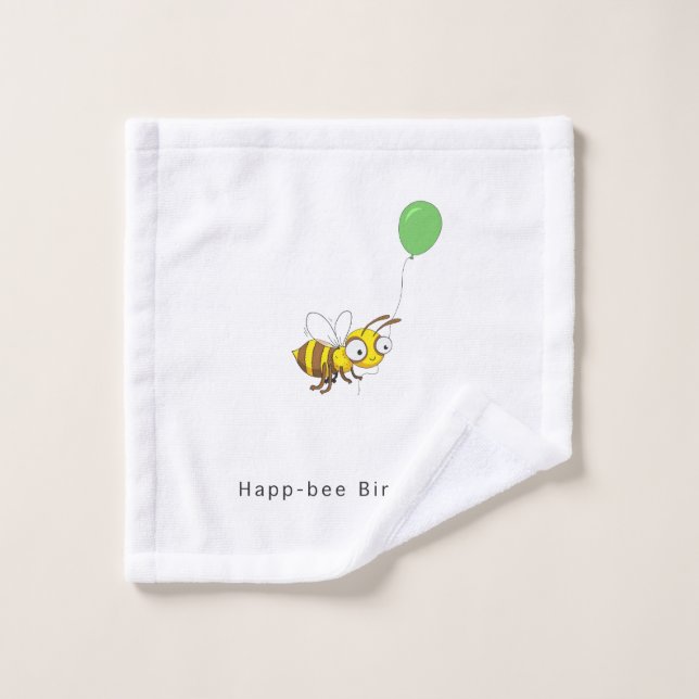 Joyeux anniversaire d'abeille. Cadeau d'anniversai (Gant de toilette)