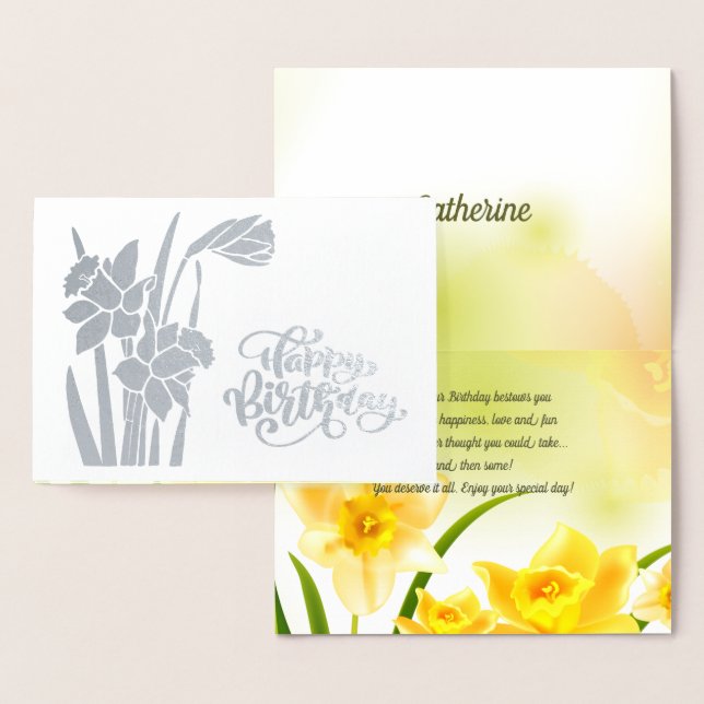 Joyeux anniversaire. Daffodiles Cartes Véritables  (Affichage)