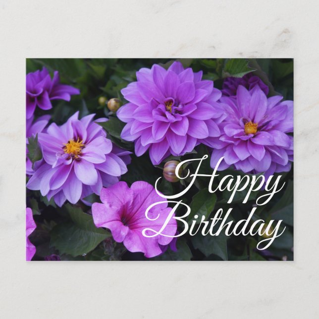 Joyeux anniversaire Dahlia Lilac et la carte posta (Devant)